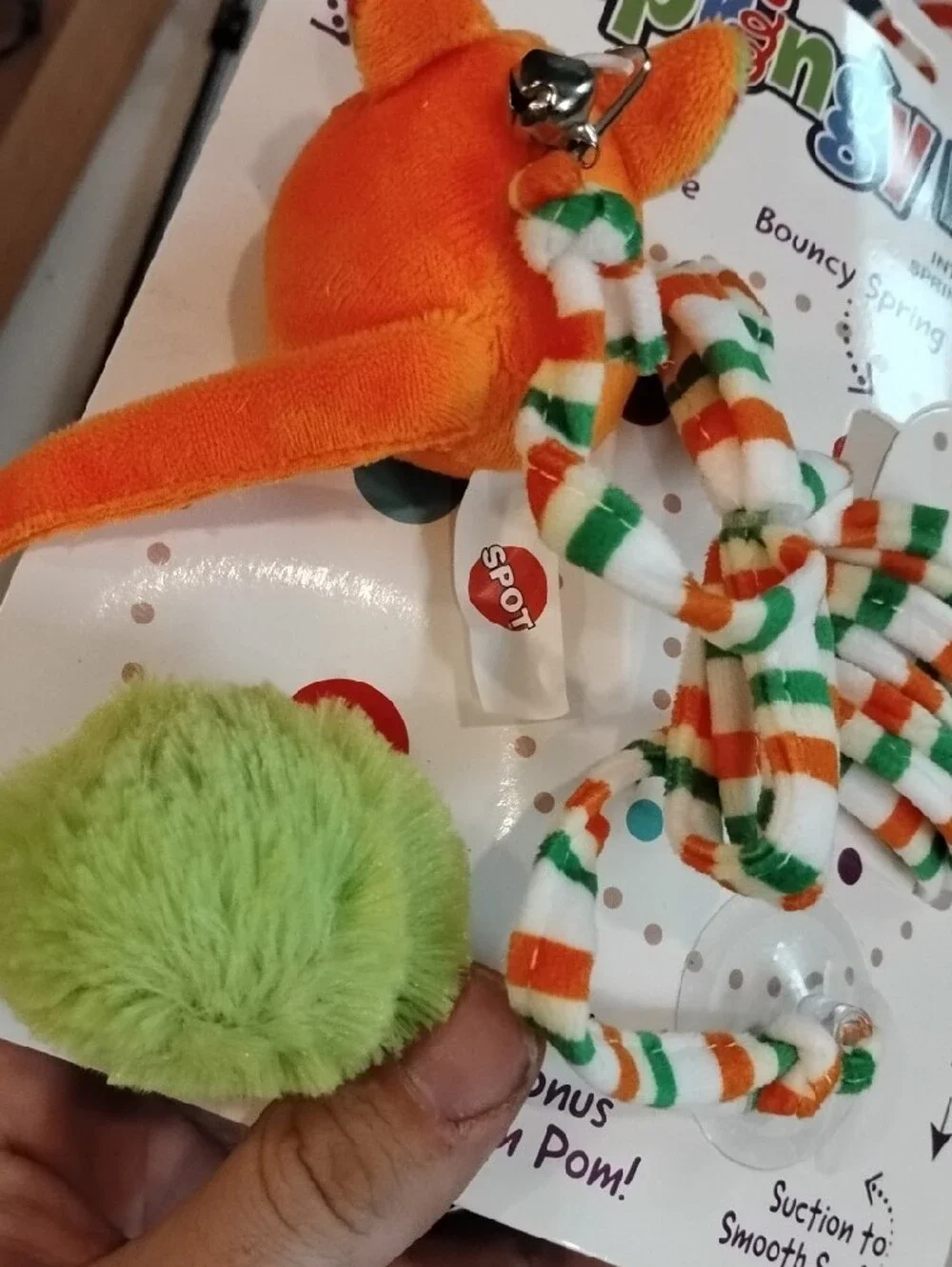 SPOT Springy Fun Interactive Cat Toy - Orange and Green